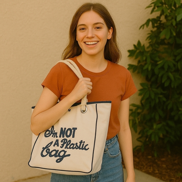 Anya Hindmarch “I’m Not A Plastic Bag” Tote – Vintage 2007 Limited Edition – EUC - Picture 1 of 6